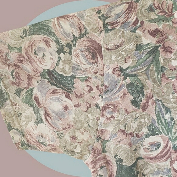 Vtg 90s muted floral abstract jersey knit romper - Picture 6 of 12